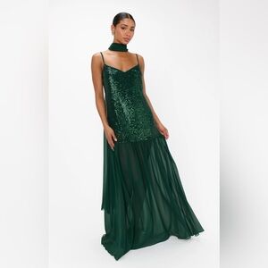 Show Me Your MuMu Green Sequin Gown